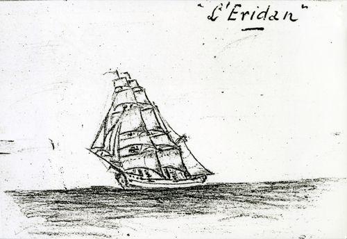 Iconographie - Le trois-mâts barque l'Eridan, selon Stan Hugill