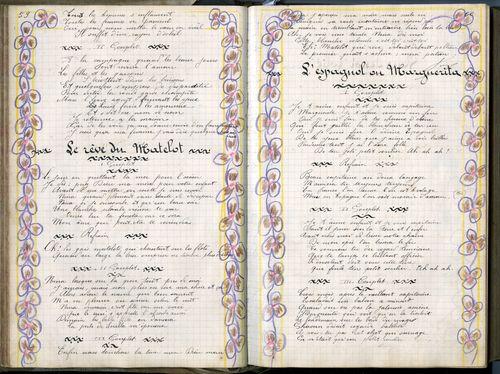 Iconographie - Cahier de chansons d'Albert David, canonier à bord du Gaulois