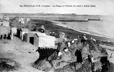 Iconographie - La plage et l'entrée du port à marée basse