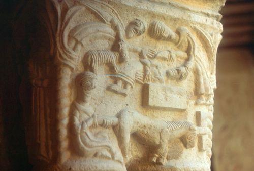 Iconographie - Alquézar - Aragon - Huesca - Cloître - Balaam et son âne, sacrifice d'Isaac