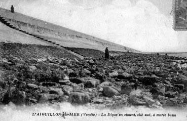 Iconographie - La digue en ciment, côté sud, à marée basse