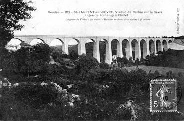 Iconographie - Viaduc de Barbin sur la Sèvre, ligne de Fontenay-Cholet