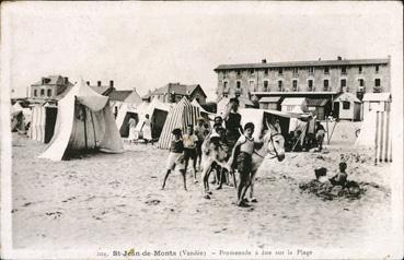 Iconographie - Promenade à ânes sur la plage