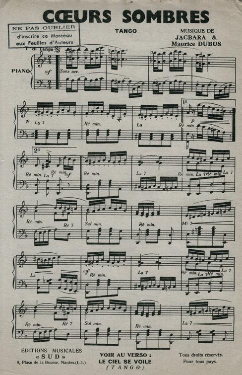 Partition - Coeurs sombres