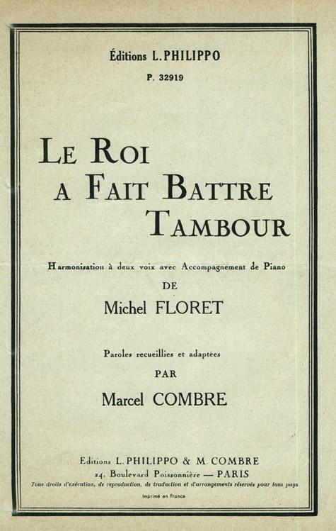 Partition - Le roi a fait battre tambour
