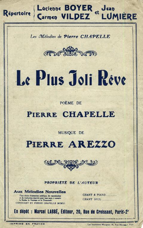 Partition - Le plus joli rêve