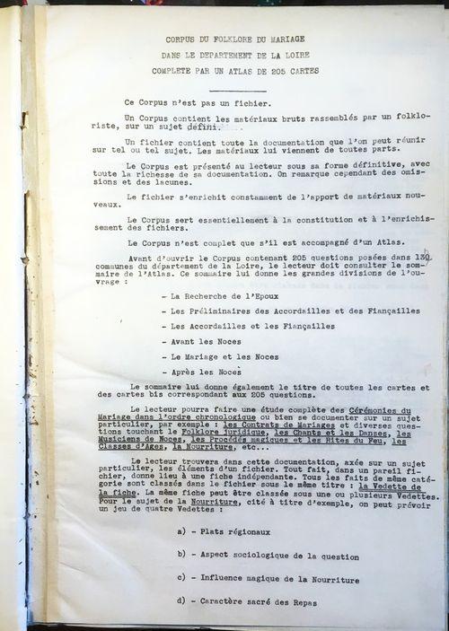 Iconographie - Page de Folklore du mariage dans le département de la Loire, de l'enquête P. Fortier-Beaulieu