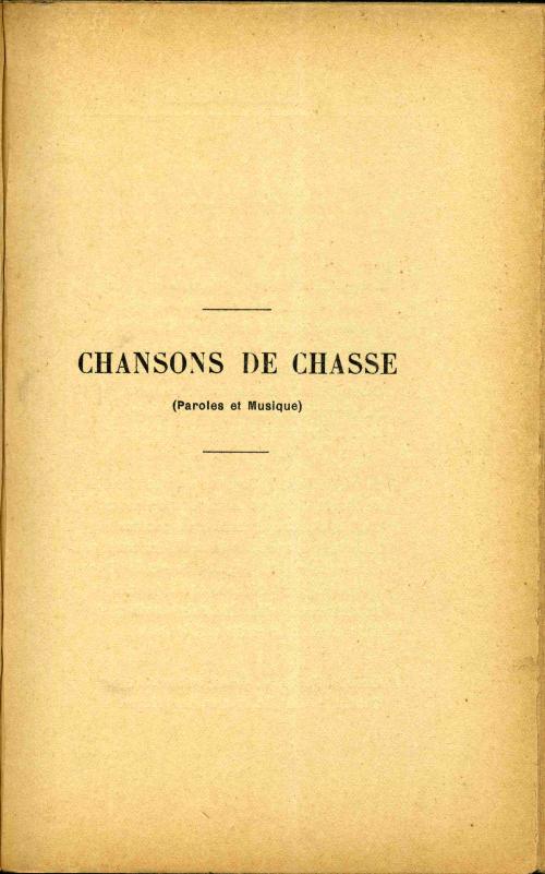 iconographie - Chansons de chasse - Paroles et musique