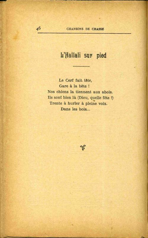 Partition - Hallali sur pied (L') - paroles