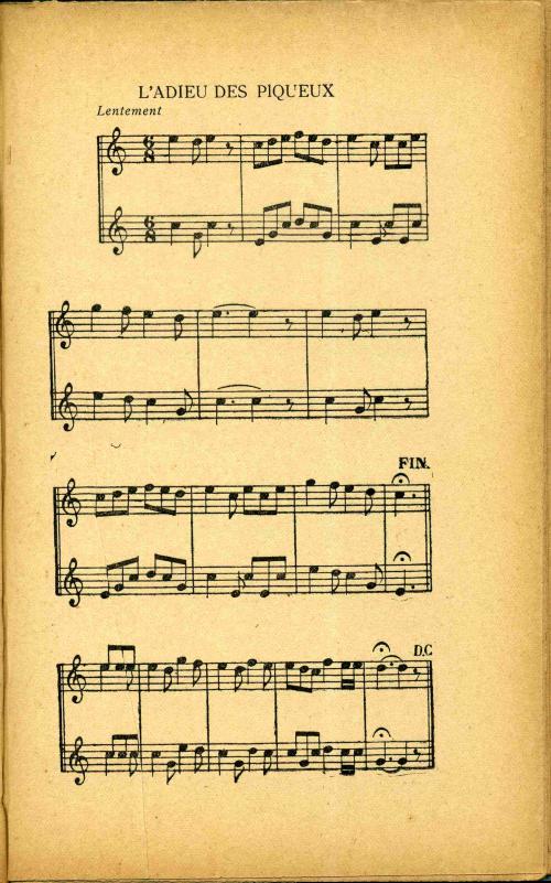 Partition - Adieu des piqueux (L') - musique