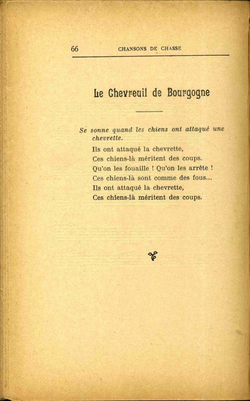 Partition - Chevreuil de Bourgogne (Le) - paroles