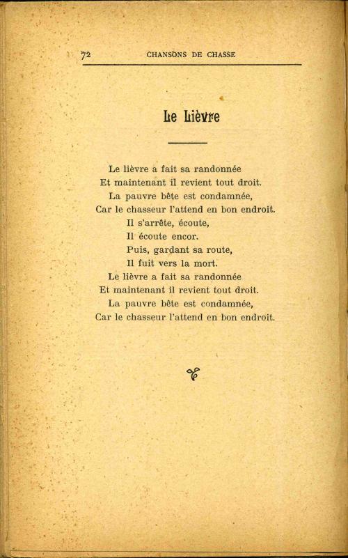 Partition - Lièvre (Le) - paroles