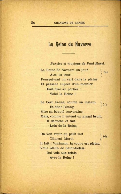 Partition - Reine de Navarre (La) - paroles 1sur3