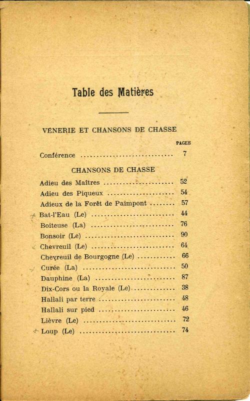 Partition - Table des matières 1sur2