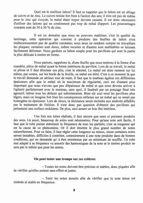 Partition - Manuel du sonneur - 1 - L'instrument - Fabrication d'une trompe - On peut tester une trompe sur ces critères