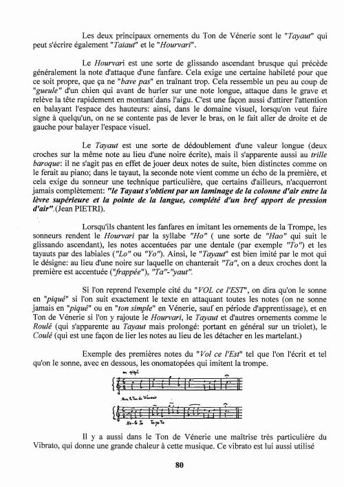 Partition - Manuel du sonneur - 5 - Une approche du ton de vènerie - La  Vènerie et sa musique par Francis Pinguet - 3 sur 4 - Les deux principaux ornements…