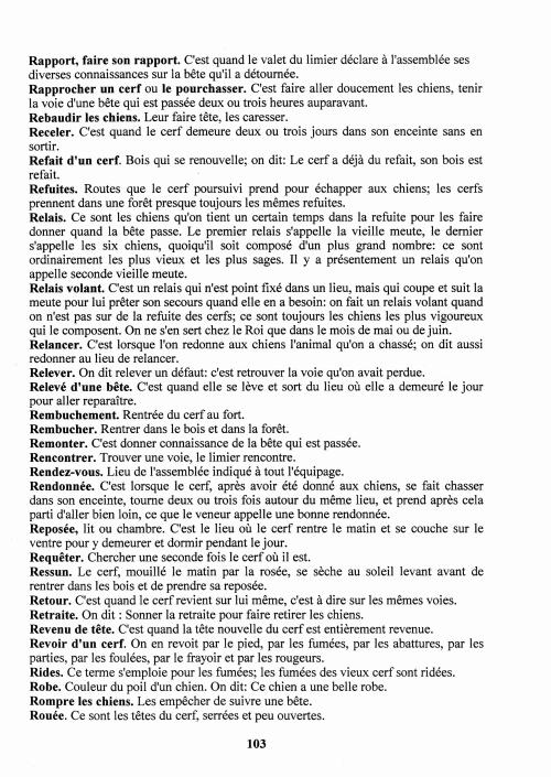 Partition - Manuel du sonneur - 5 - Une approche du ton de vènerie - Dictionnaire des expressions les plus usitées dans la chasse au cerf - R (rapport …rouée)