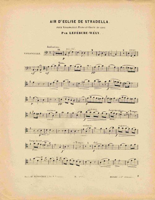 Partition - Air d'église de Stradella -Partition violoncelle - Page vierge - 2sur4