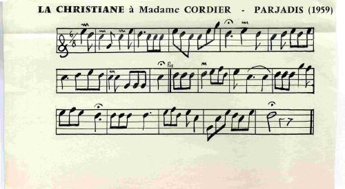 Partition - La Cordier (La Christiane)