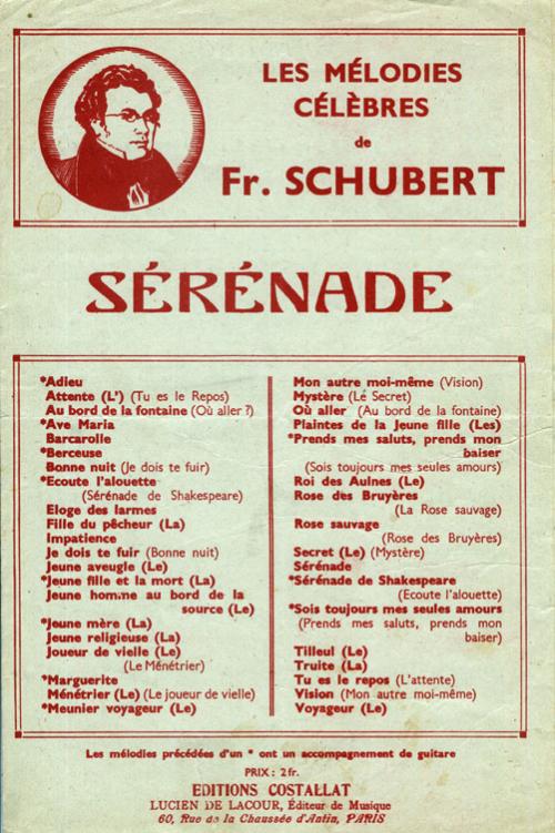 Partition - Sérénade de F. Schubert
