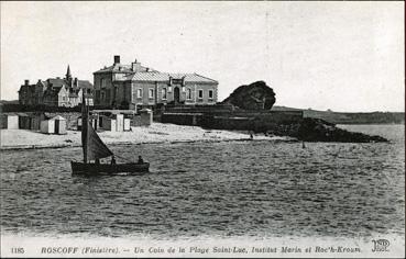 Iconographie - Un coin de la plage Saint-Luc, institut marin et Roc'h Kroum