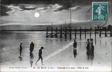 Iconographie - L'estacade et la plage - Effet de nuit