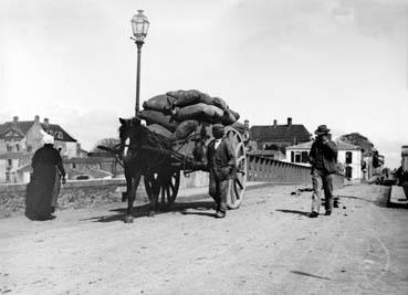 Iconographie - Attelage chevalin transportant des sacs