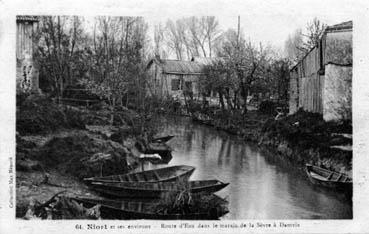 Iconographie - Route d'eau dans le marais de la Sèvre