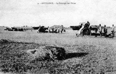 Iconographie - Artillerie - Notre position - Le pointage des pièces