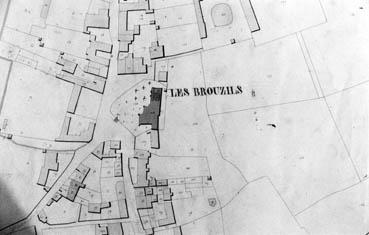 Iconographie - Extrait du cadastre de 1835 avec l'emplacement de l'église