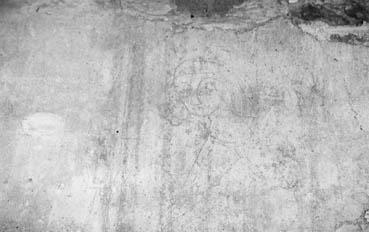 Iconographie - Vierge au calice - Graffitis dans le dortoir de l'abbaye
