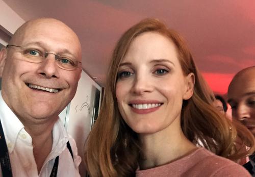 Iconographie - Jessica Chastain avec Eric Dubot, cinéma Triskel