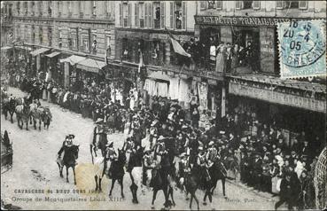 Iconographie - Cavalcade du Boeuf gras - Groupe de musquetaires Louis XIII