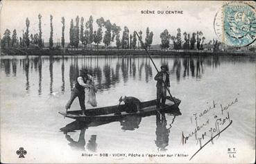 Iconographie - Pêche à l'épervier sur l'Allier