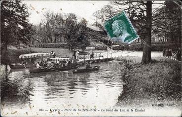 Iconographie - Parc de la Tête d'Or - Le bout du lac et le chalet