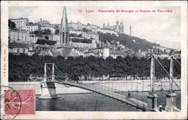 Iconographie - Passerelle St-Georges et coteau de Fourvière