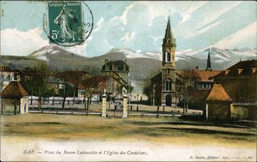 Iconographie - Place du Baron-Ladoucette et église des Cordeliers