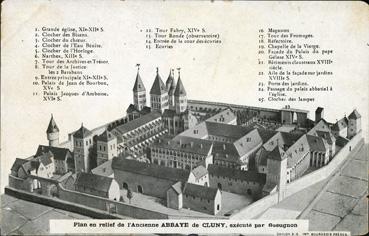 Iconographie - Plan en relief de l'abbaye de Cluny, exécuté par Gueugnon