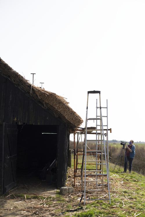 Iconographie - Reportage sur un chaumier travaillant sur une salorge au Daviaud