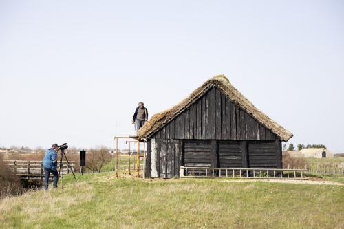 Iconographie - Reportage sur un chaumier travaillant sur une salorge au Daviaud