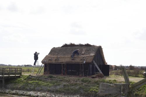 Iconographie - Reportage vidéo sur un chaumier au travail d'une réfection de salorge