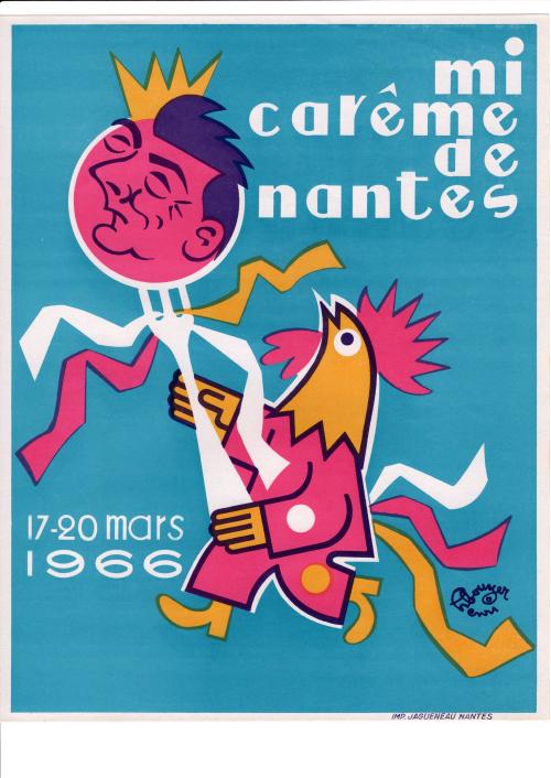 Iconographie - Affiche de la mi-carême de Nantes 1966