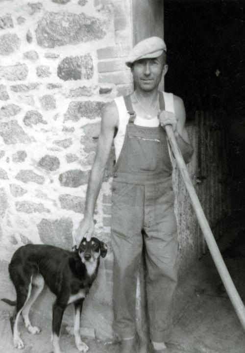 Iconographie - Paul Guilloteau et son chien à la Boctière