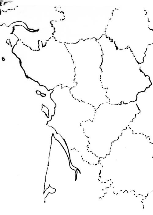 iconographie - Carte des départements de l'Ouest
