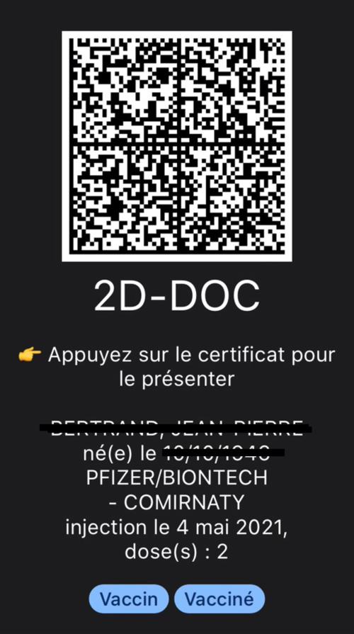 Iconographie - QR Code d'un passe sanitaire