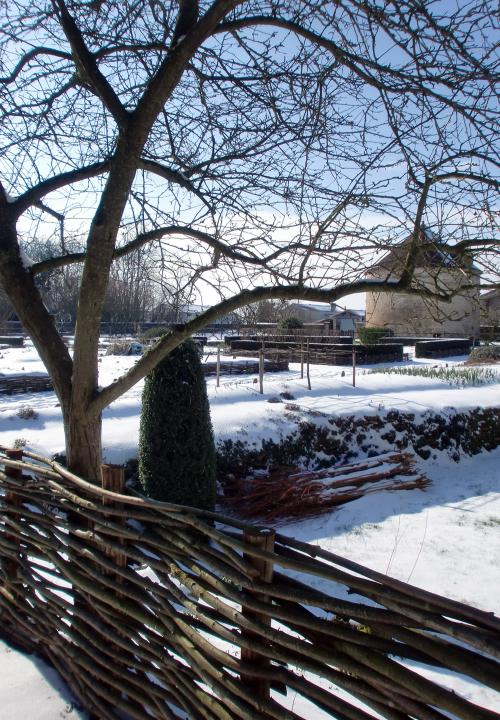 Iconographie - Le plessis du jardin médiéval enneigés