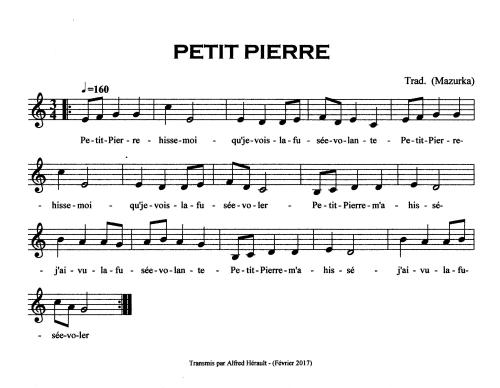 Partition - Petit Pierre