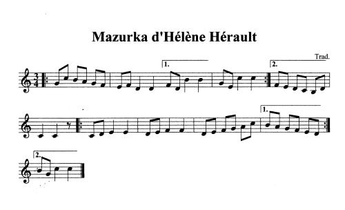 Partition - Mazurka d'Hélène Hérault