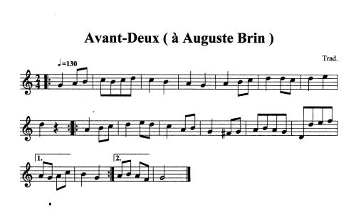 Partition - Avant-deux à Auguste Brin