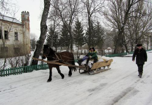 Iconographie - Ukraine - Traction avec un cheval 